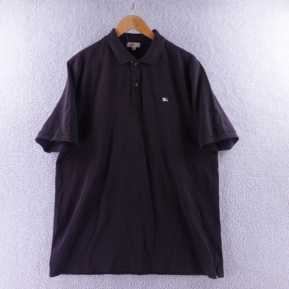 Burberry London Mens XXL Classic Fit Polo Shirt Brown Nova Check Placket Pique